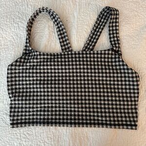 Aerie Offline Black and White Gingham Top